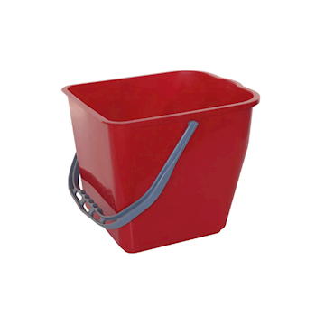 Emmer voor mop-/werkwagen 25 liter - rood
