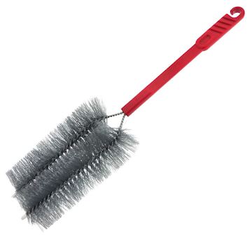 Radiatorborstel U-vorm 45cm met dubbele borstel - rood