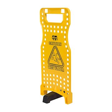 Waarschuwingsbord met daarop 3 talen Numatic - geel