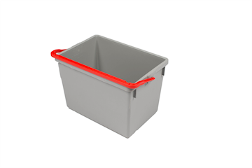 Grijze emmer Numatic met rode hendel (inhoud 10 liter)