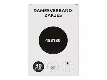 Damesverbandzakjes HDPE 27,5 x 8,4 - doosje à 30 zakjes